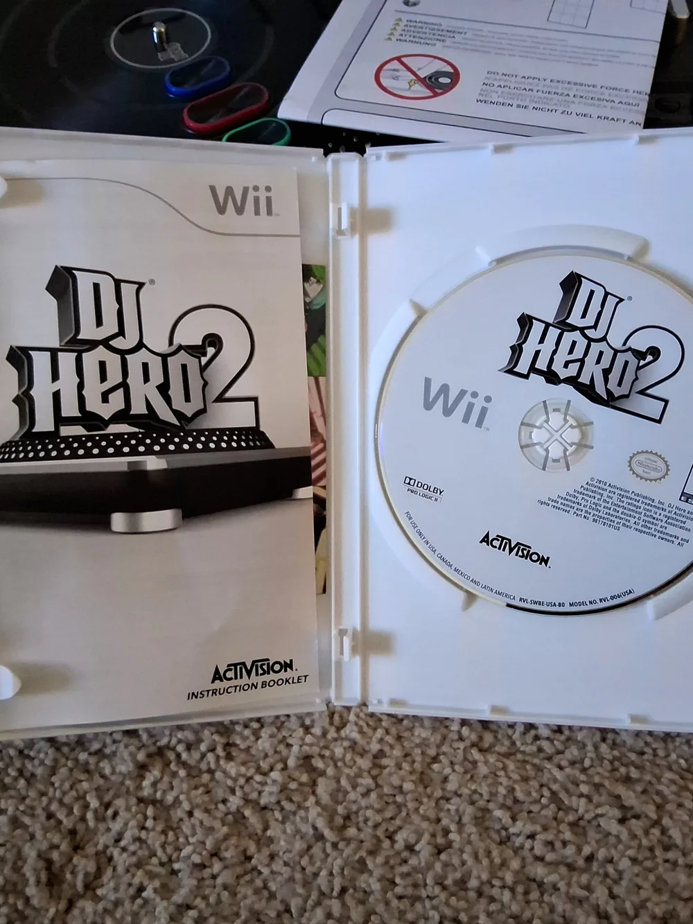 Nintendo Wii DJ Hero 2 Turntable Bundle in Original Box w/Instructions + CD Game